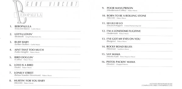 Gene Vincent - Bebopalula (CD, Comp) - Image 4