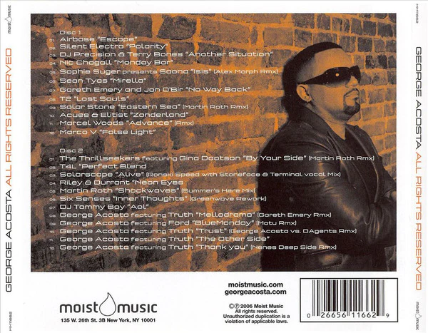George Acosta - All Rights Reserved (2xCD, Comp, Mixed) - Image 2