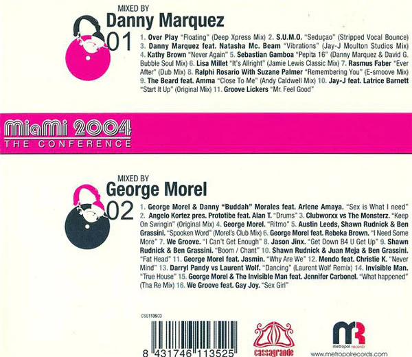 George Morel & Danny Marquez - Miami 2004 The Conference (2xCD, Comp, Mixed) - Image 2