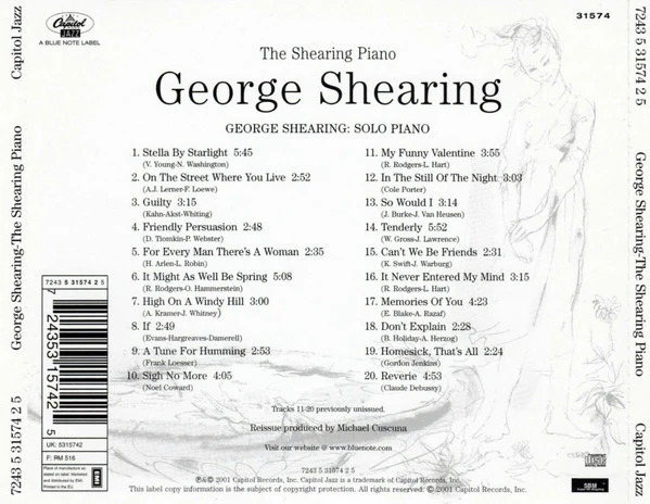 George Shearing - The Shearing Piano (CD, Album, RE, SBM) - Image 2