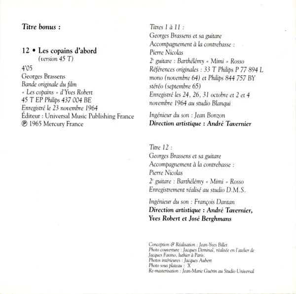 Georges Brassens - 8 - Les Copains D'abord (CD, Album, RE, RM) - Image 3