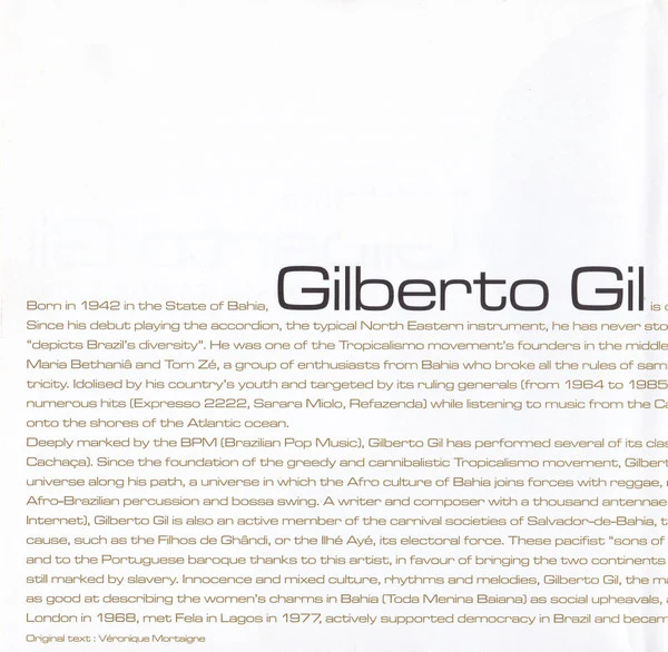 Gilberto Gil - The Definitive Gilberto Gil - Bossa Samba & Pop (CD, Comp) - Image 5