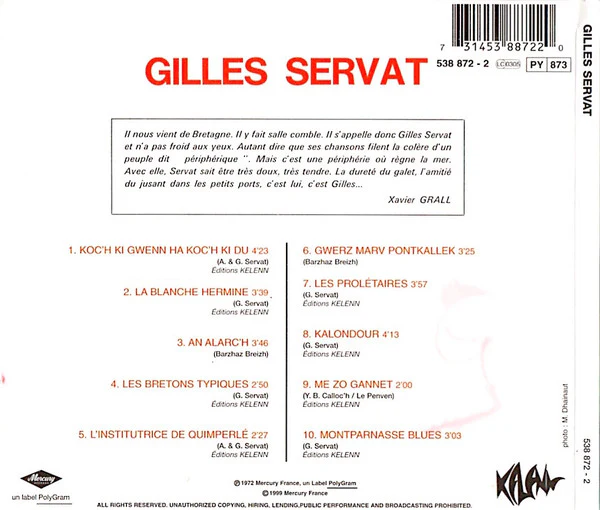 Gilles Servat - Gilles Servat (CD, Album, RE, Dig) - Image 2