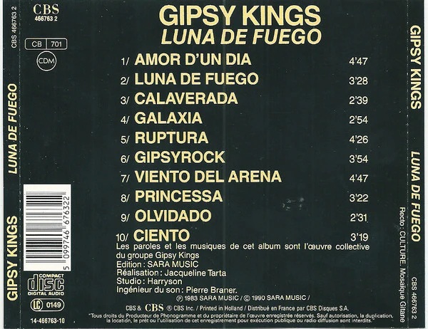 Gipsy Kings - Luna De Fuego (CD, Album, RE) - Image 2