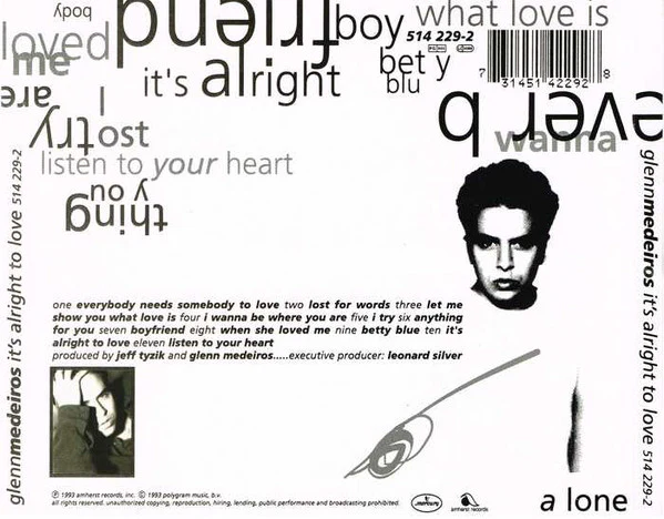 Glenn Medeiros - It's Alright To Love (CD, Album) - Image 3