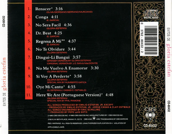 Gloria Estefan - Exitos De Gloria Estefan (CD, Comp) - Image 3