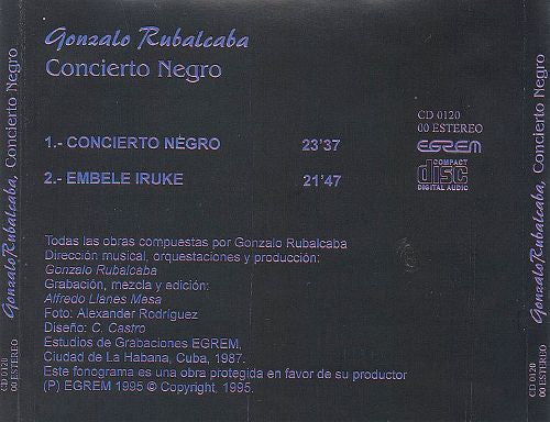 Gonzalo Rubalcaba - Concierto Negro (CD, Album) - Image 2