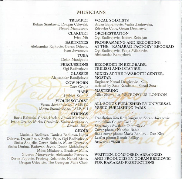 Goran Bregovic* - Tales And Songs From Weddings And Funerals (CD, Album) - Image 3