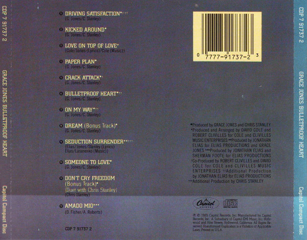 Grace Jones - Bulletproof Heart (CD, Album) - Image 2