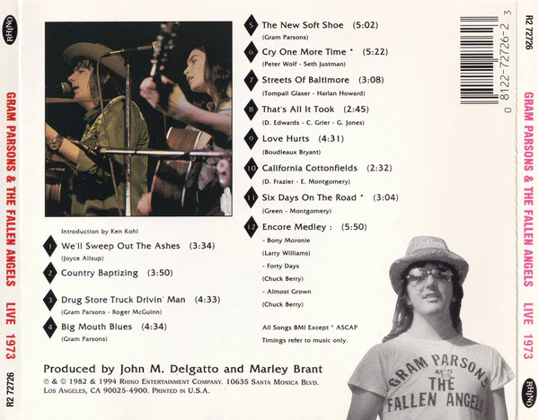 Gram Parsons & The Fallen Angels - Live 1973 (CD, Album, RE) - Image 2