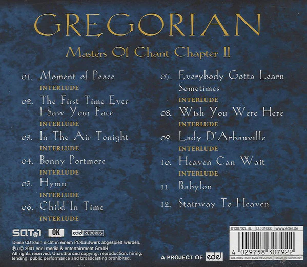 Gregorian - Masters Of Chant Chapter II (CD, Album) - Image 2