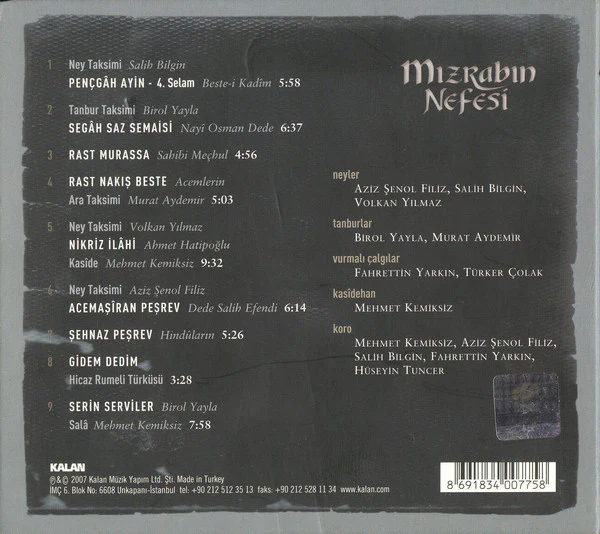 Grup Yansimalar* - Mizrabin Nefesi - Neyler & Tanburlar (CD, Album) - Image 2