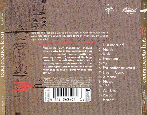 Guy Manoukian - Live In Cairo (CD, Album) - Image 2