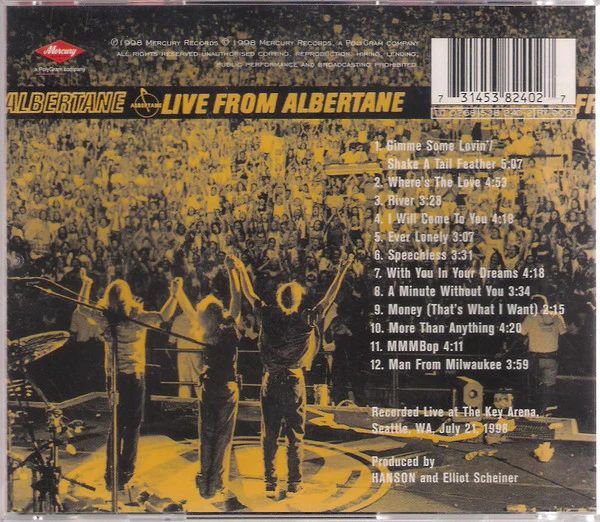 Hanson - Live From Albertane (CD, Album) - Image 2