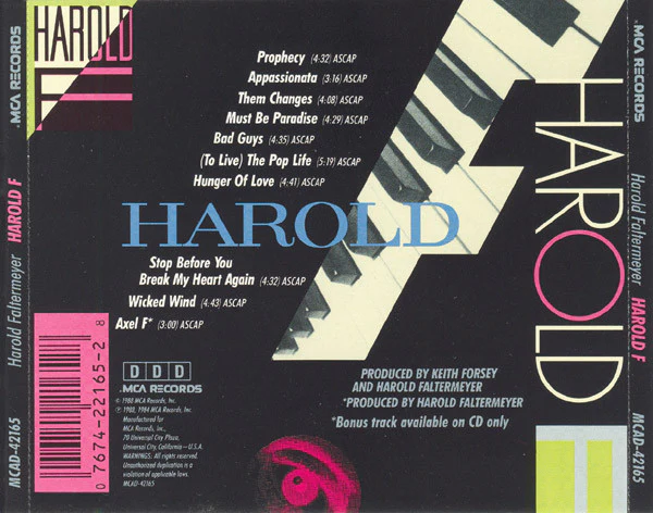 Harold Faltermeyer - Harold F (CD, Album) - Image 2