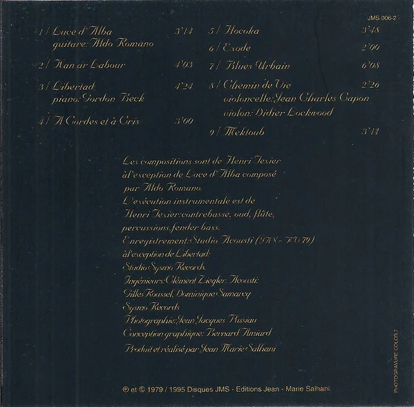 Henri Texier - À Cordes Et À Cris (CD, Album, RE) - Image 2