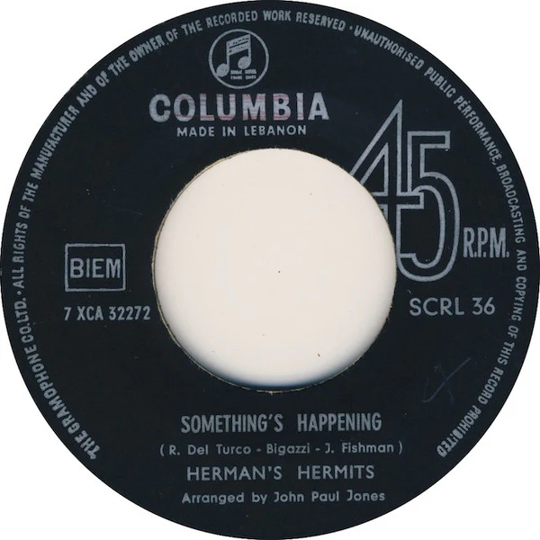 Herman's Hermits - Something's Happening  (7", Single)