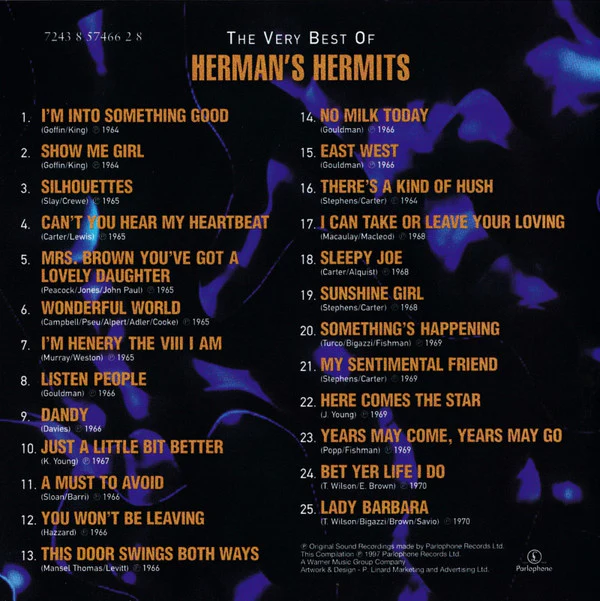 Herman's Hermits - The Very Best Of Herman's Hermits (CD, Comp, RE) - Image 2