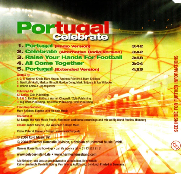 Hermes House Band - Portugal - Celebrate (CD, Maxi) - Image 2
