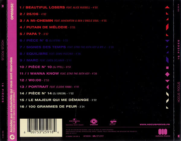 Hocus Pocus  - 16 Pièces (CD, Album, Enh) - Image 2