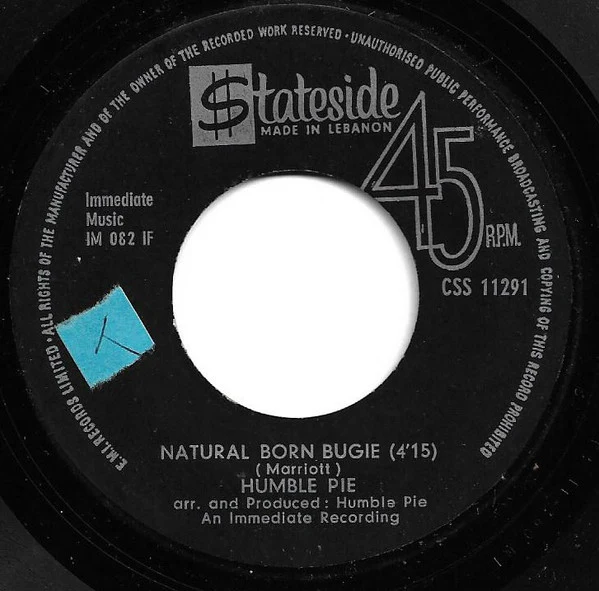 Humble Pie - Natural Born Bugie / Wrist Job (7", Single, Mono)