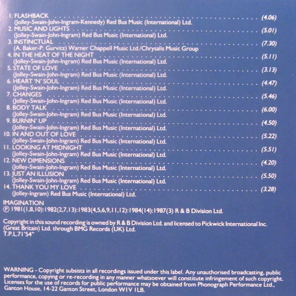 Imagination - Flashback (CD, Comp) - Image 4