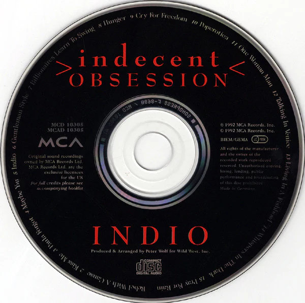 Indecent Obsession - Indio (CD, Album) - Image 3