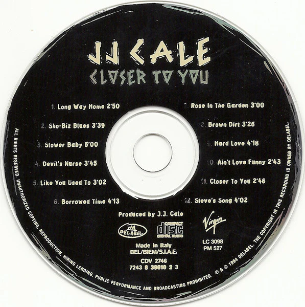J.J. Cale - Closer To You (CD, Album) - Image 4
