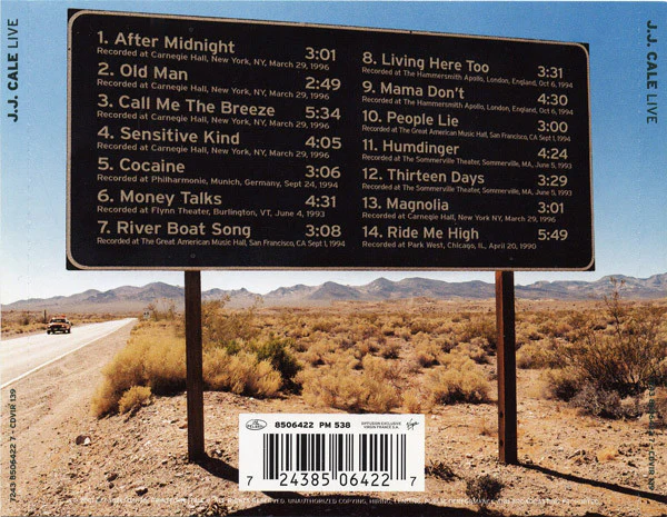 J.J. Cale - Live (CD, Album) - Image 2