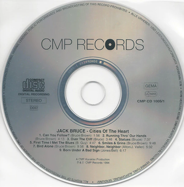 Jack Bruce - Cities Of The Heart (2xCD, Album) - Image 3
