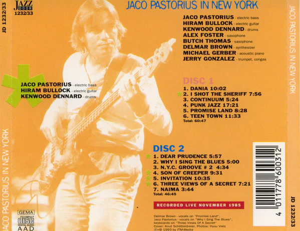 Jaco Pastorius - Jaco Pastorius In New York (2xCD, Album) - Image 2