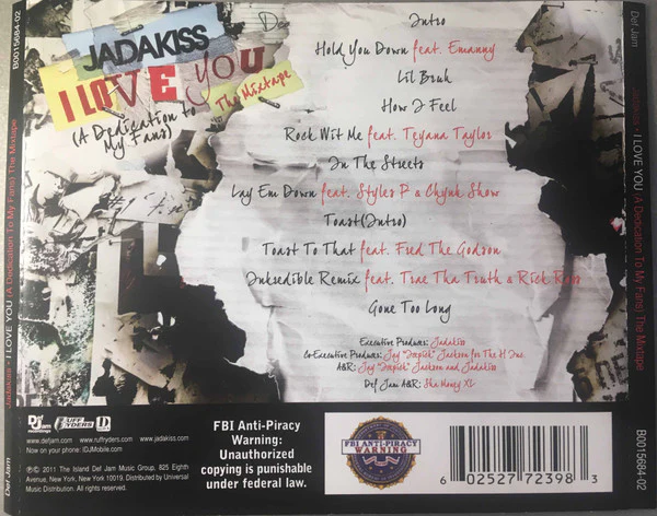 Jadakiss - I Love You (A Dedication To My Fans) (The Mixtape) (CD, Mixtape) - Image 2