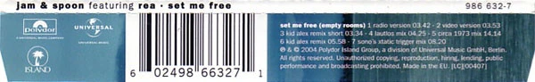Jam & Spoon Featuring Rea* - Set Me Free (Empty Rooms) (CD, Maxi, Copy Prot.) - Image 2