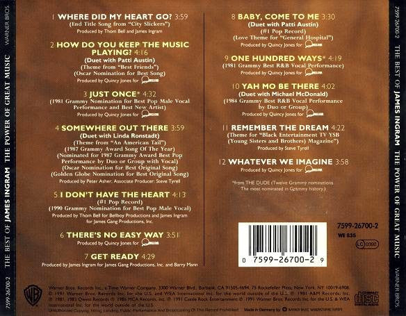 James Ingram - The Best Of James Ingram / The Power Of Great Music (CD, Comp, RP) - Image 3