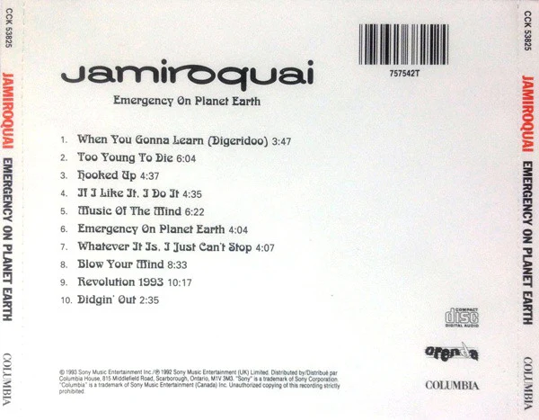 Jamiroquai - Emergency On Planet Earth (CD, Album, Club, CRC) - Image 2