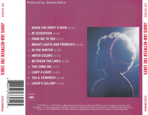 Janis Ian - Between The Lines (CD, Album, RE, RP) - Image 2