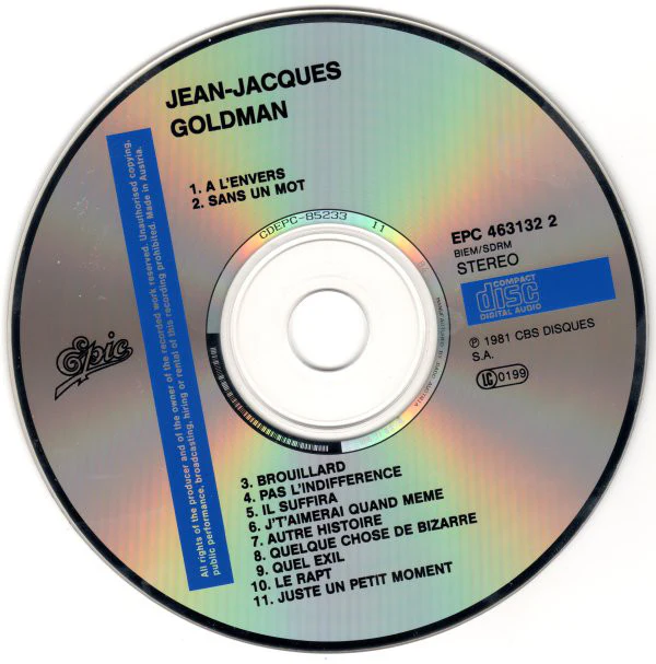 Jean Jacques Goldman* - Jean Jacques Goldman (CD, Album, RE) - Image 4