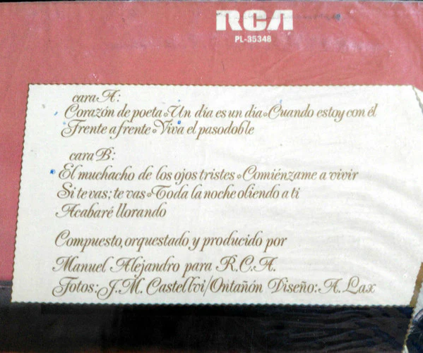 Jeanette  - Corazón De Poeta (LP, Album) - Image 3