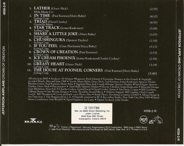 Jefferson Airplane - Crown Of Creation (CD, Album, Club, RE) - Image 2