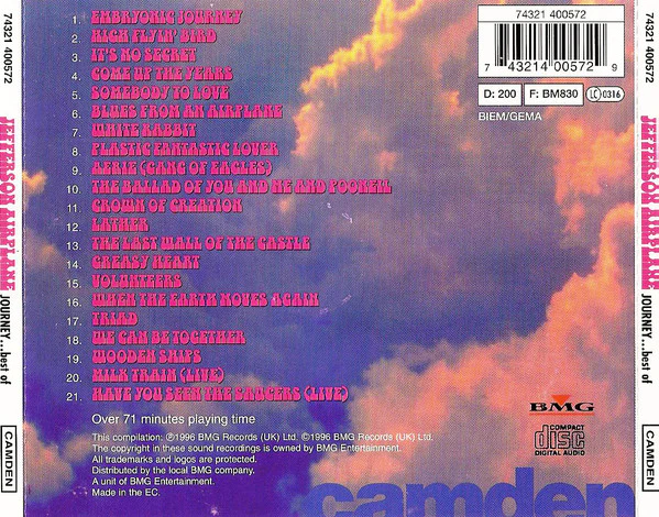 Jefferson Airplane - Journey...The Best Of (CD, Comp) - Image 2