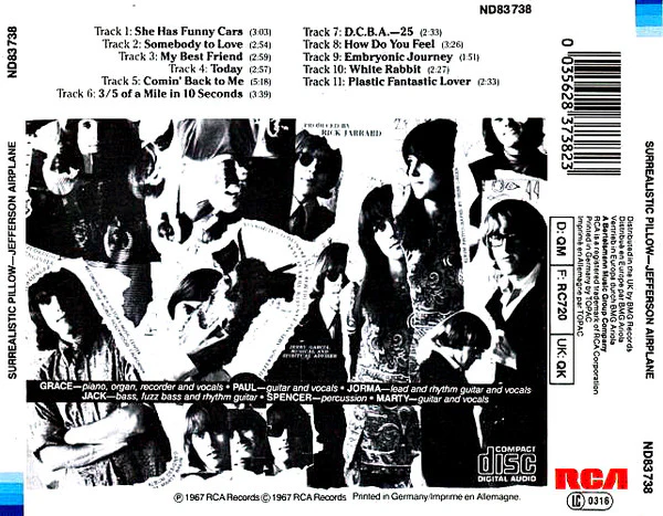 Jefferson Airplane - Surrealistic Pillow (CD, Album, RE) - Image 2