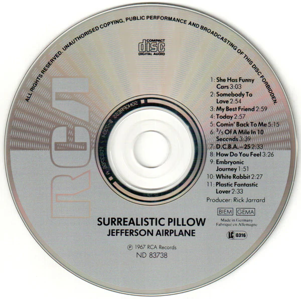 Jefferson Airplane - Surrealistic Pillow (CD, Album, RE) - Image 3