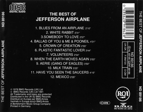 Jefferson Airplane - The Best Of (CD, Comp) - Image 2