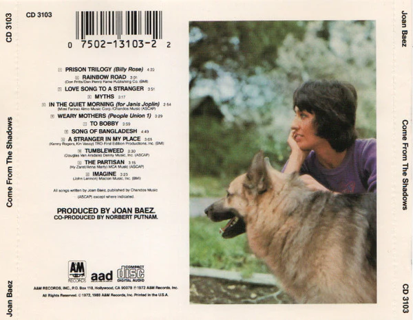 Joan Baez - Come From The Shadows (CD, Album) - Image 2