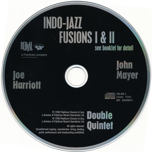 Joe Harriott And John Mayer Double Quintet* - Indo-Jazz Fusions I & II (CD, Comp) - Image 3