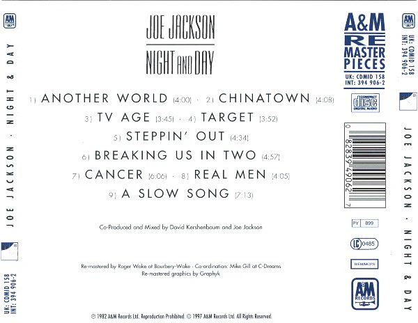 Joe Jackson - Night And Day (CD, Album, RE, RM, RP) - Image 2