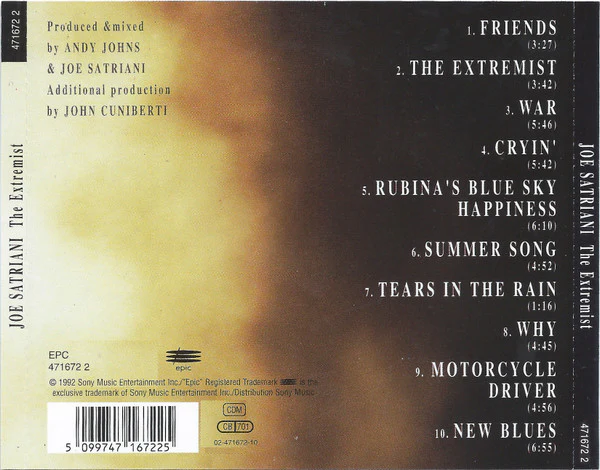 Joe Satriani - The Extremist (CD, Album, RP) - Image 4