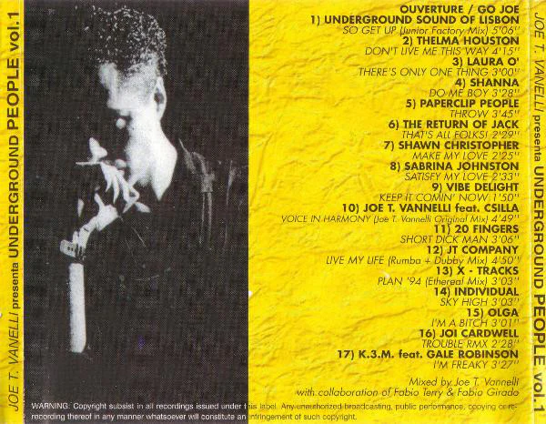 Joe T. Vannelli - Underground People Vol. 1 (CD, Mixed, Promo) - Image 4