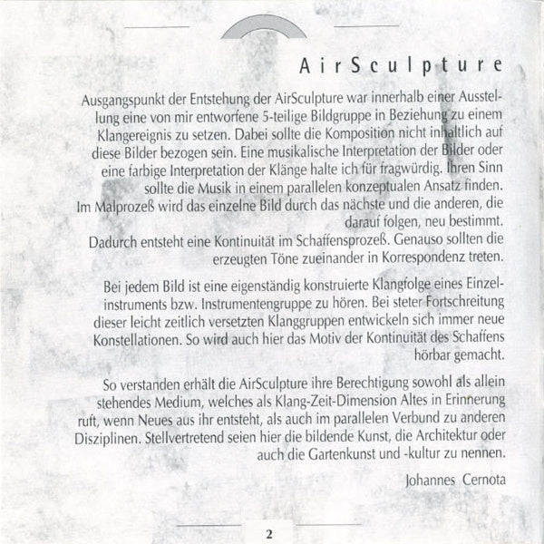 Johannes Cernota - AirSculpture (CD, Album) - Image 4