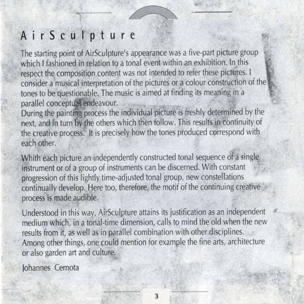 Johannes Cernota - AirSculpture (CD, Album) - Image 5